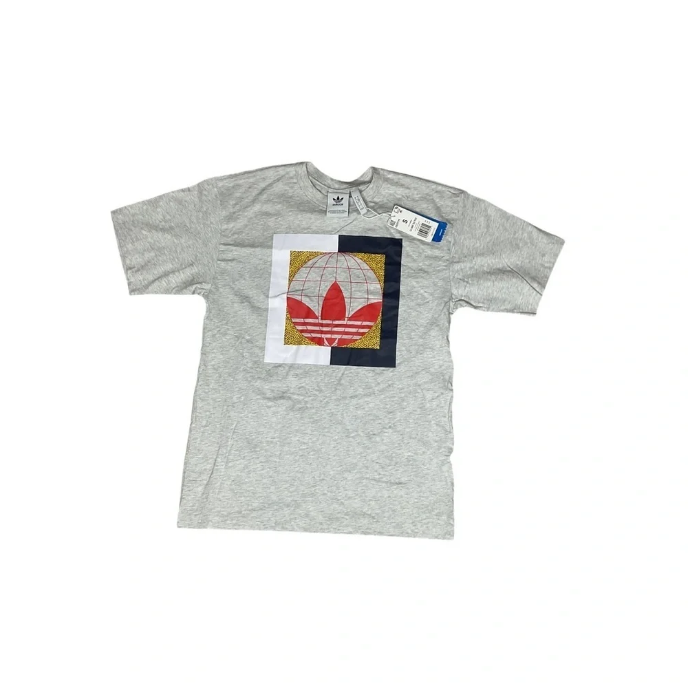 Adidas Originals Globe Tee NWT Mens Small Trefoil